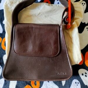 Edas Yshaia Chocolate Leather Shoulder Bag